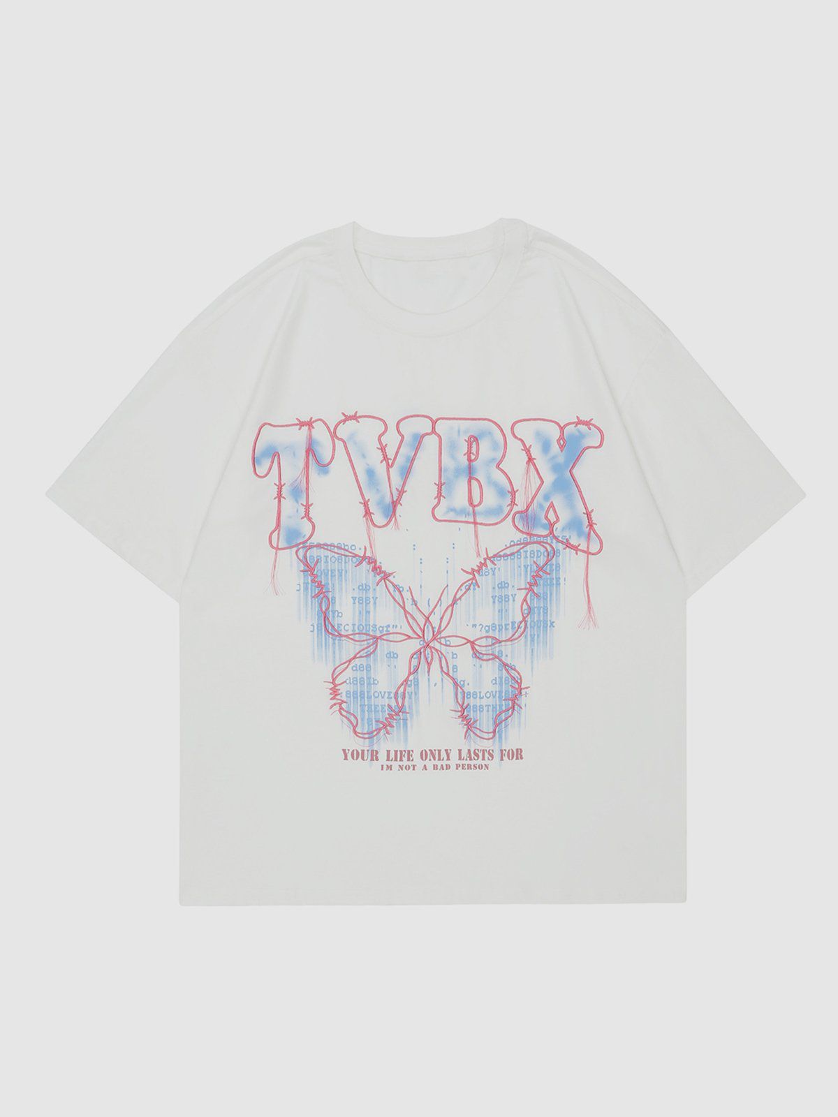 Sneakerland™ - Embroidery Line Butterfly Print Tee