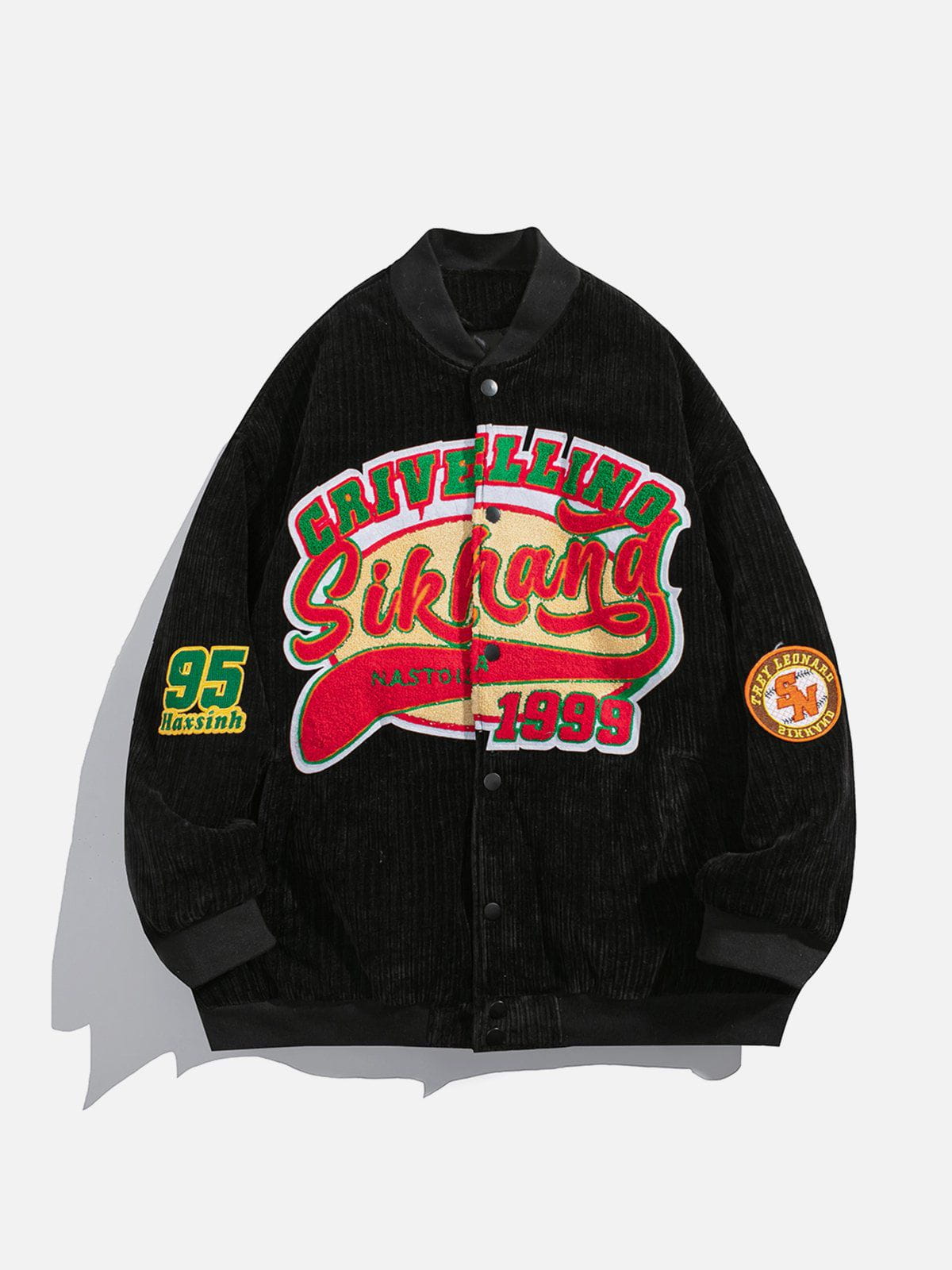 Sneakerland™ - Large Patch Embroidered Corduroy Winter Coat