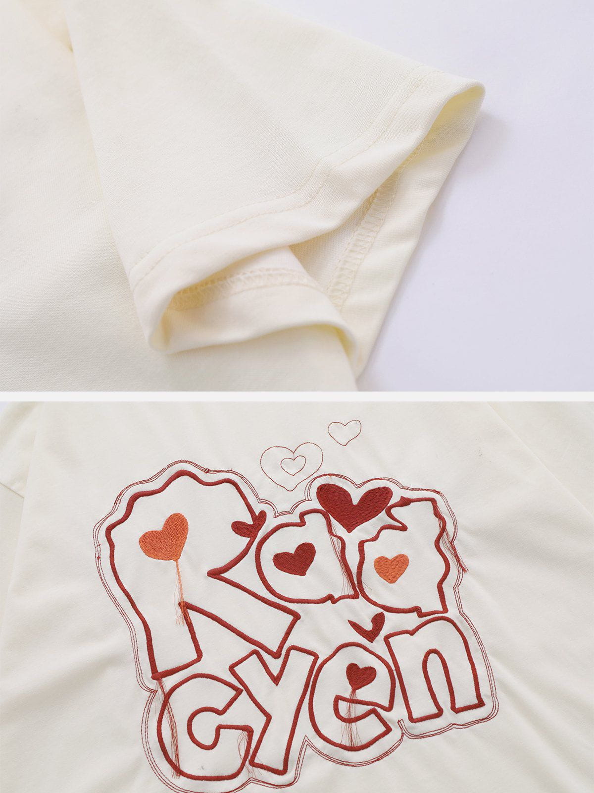 Sneakerland™ - Letter Embroidery Heart Element Tee