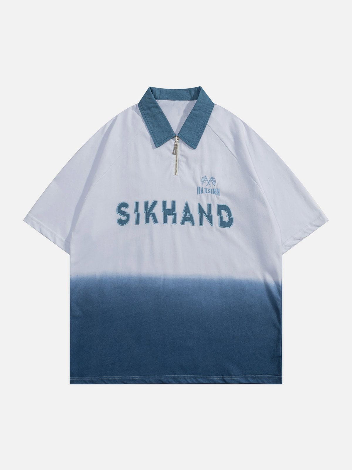 Sneakerland™ - Letter Patchwork Polo Collar Tee