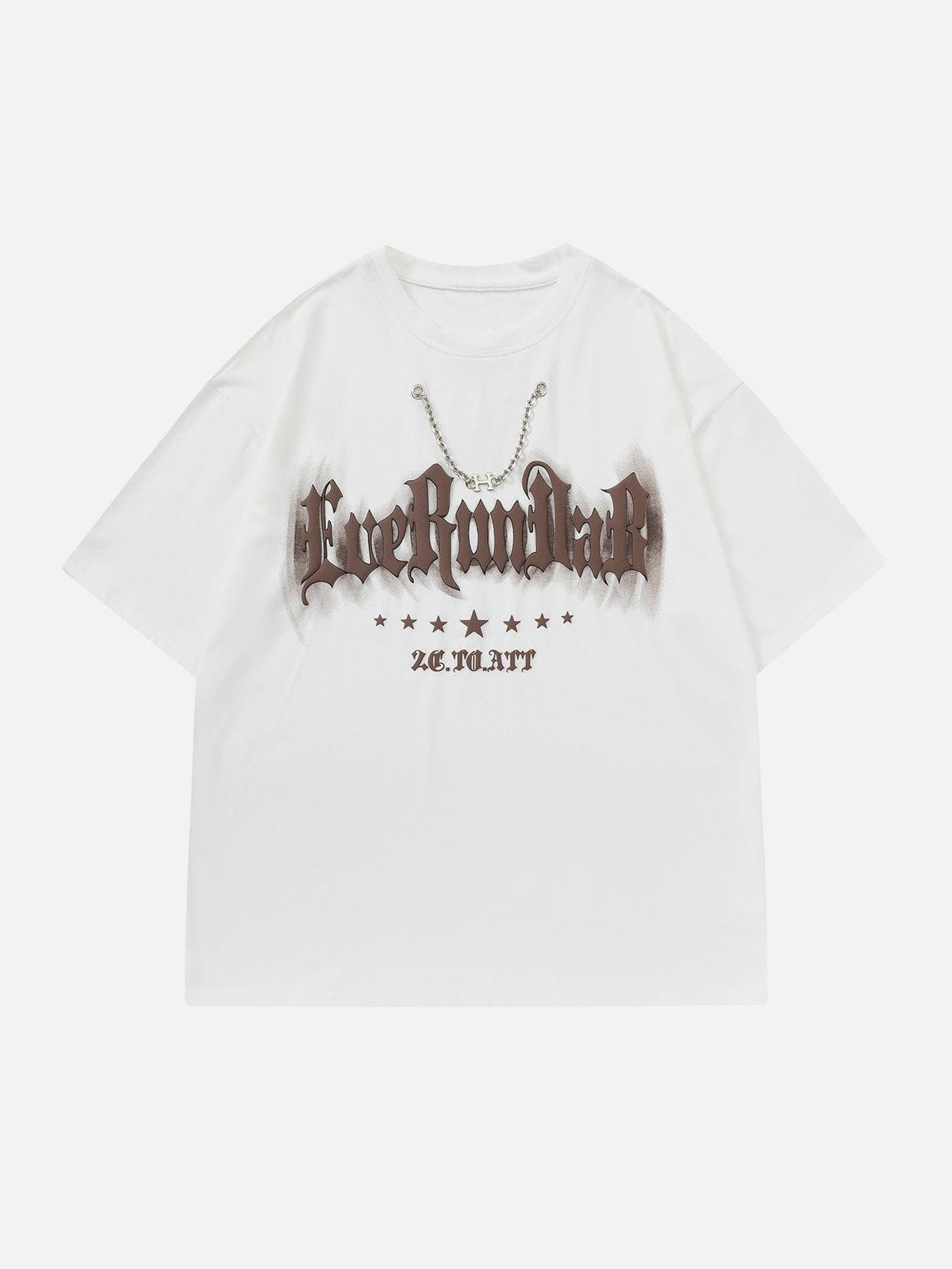 Sneakerland™ - Letter Printing Chain Decoration Tee