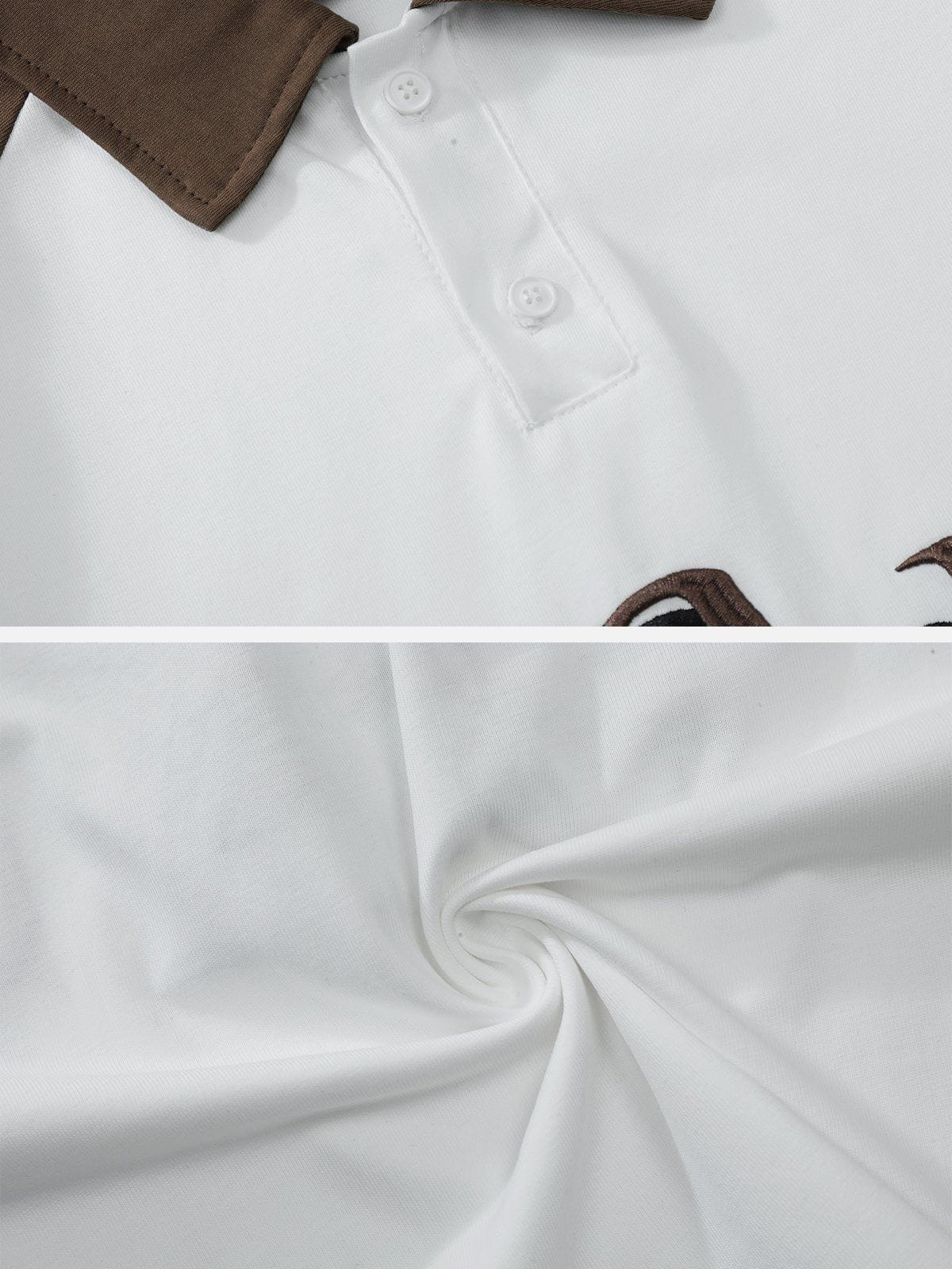 Sneakerland™ - Reflection Letter Embroidered Polo Tee