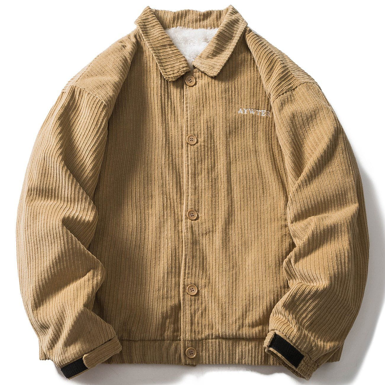 Sneakerland™ - Solid Color Embroidery Corduroy Winter Coat
