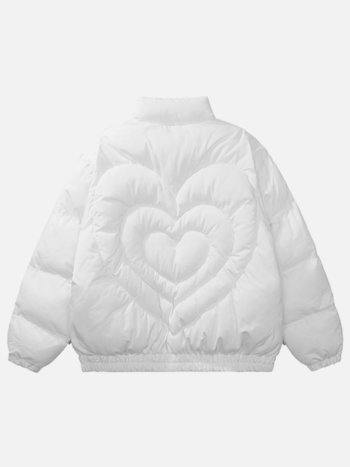 Sneakerland™ - Solid Color Heart Design Winter Coat