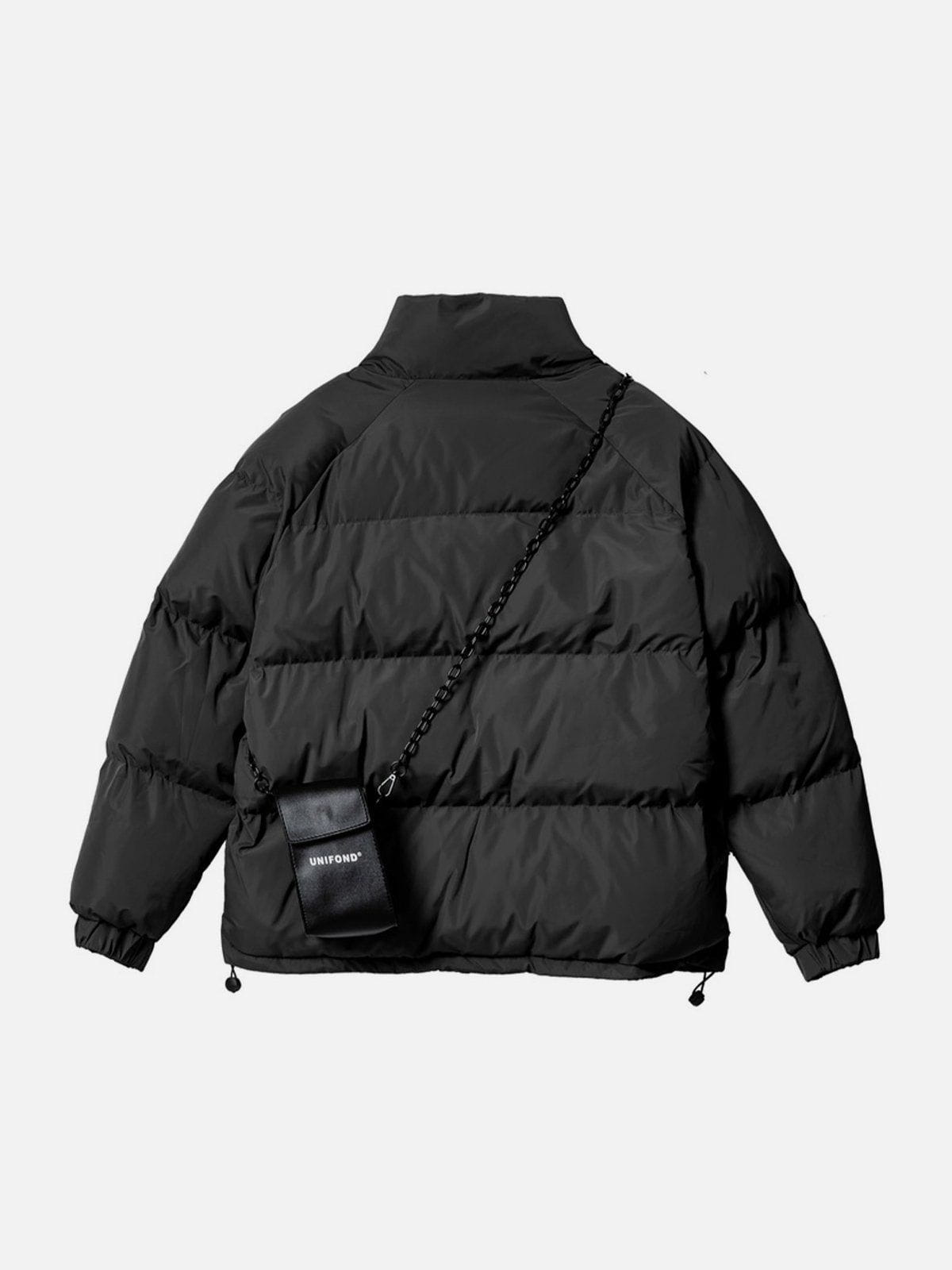 Sneakerland™ - Solid Detachable Satchel Winter Coat