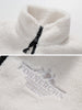 Sneakerland™ - Solid Embroidered Letters Sherpa Coat