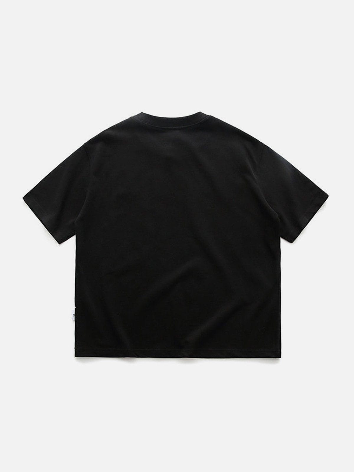 Sneakerland™ - Solid Embroidery Semicircle Letter Tee
