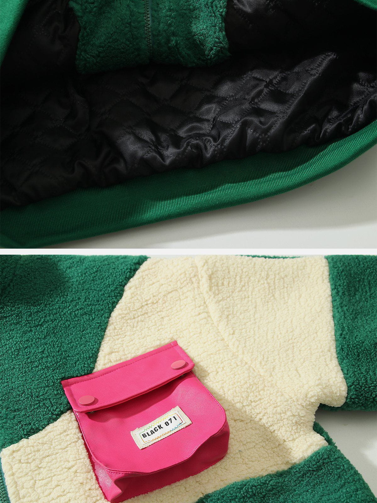 Sneakerland™ - Splicing Contrast Pocket Sherpa Coat