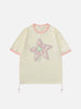 Sneakerland™ - Star Embroidery Side Drawstring Tee