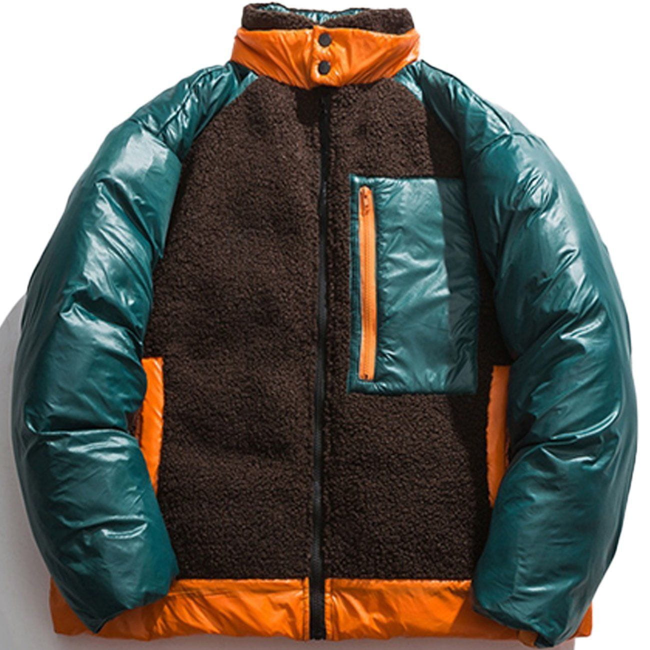 Sneakerland™ - Stitching Contrast Color Winter Coat