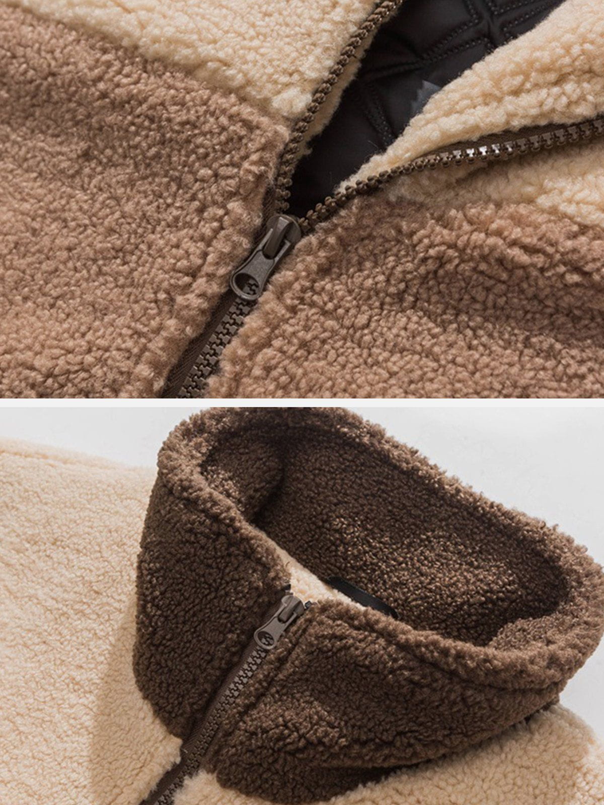 Sneakerland™ - Three-color Patchwork Sherpa Winter Coat