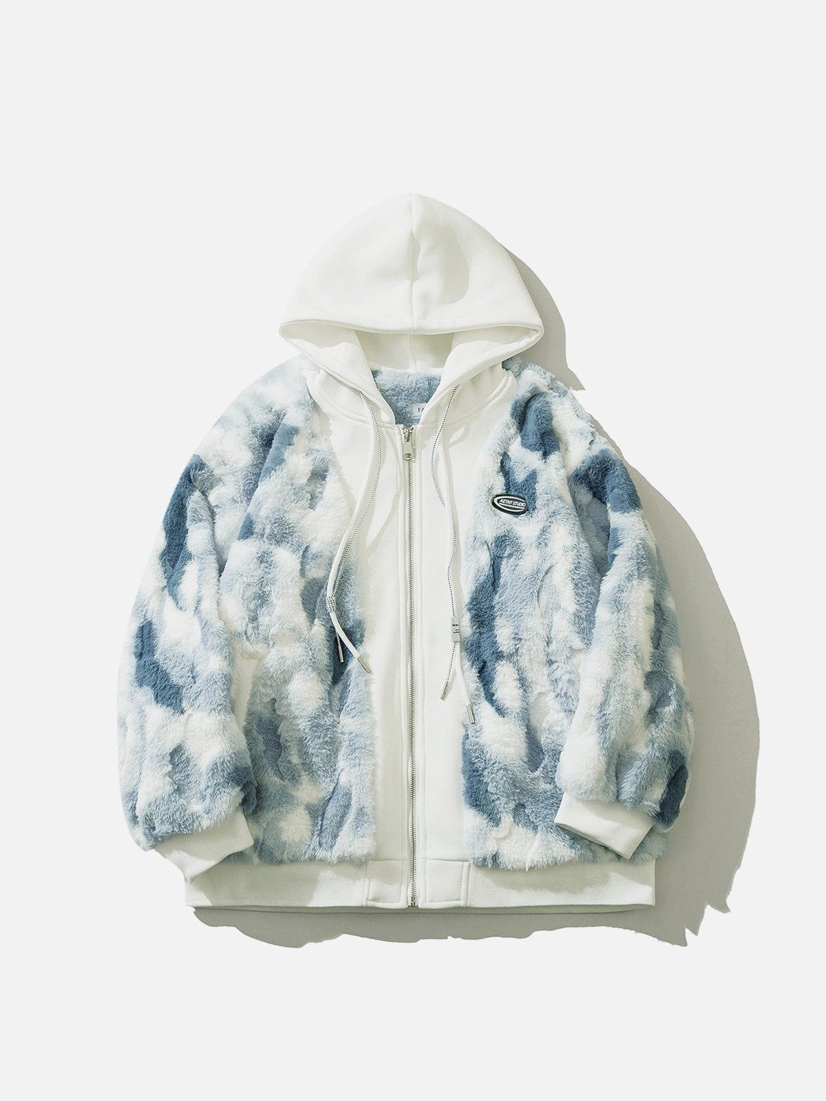 Sneakerland™ - Tie Dye Fake Two Piece Sherpa Coat