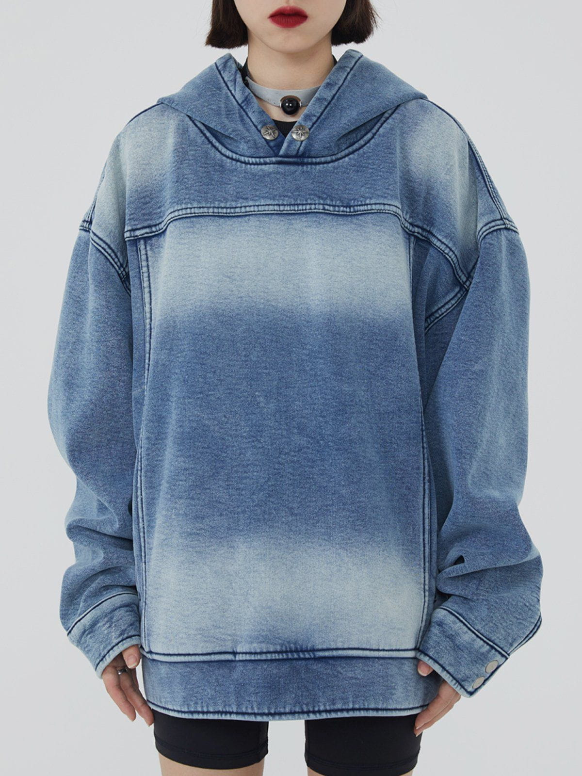 Sneakerland™ - Tie Dye Hooded Denim Winter Coat