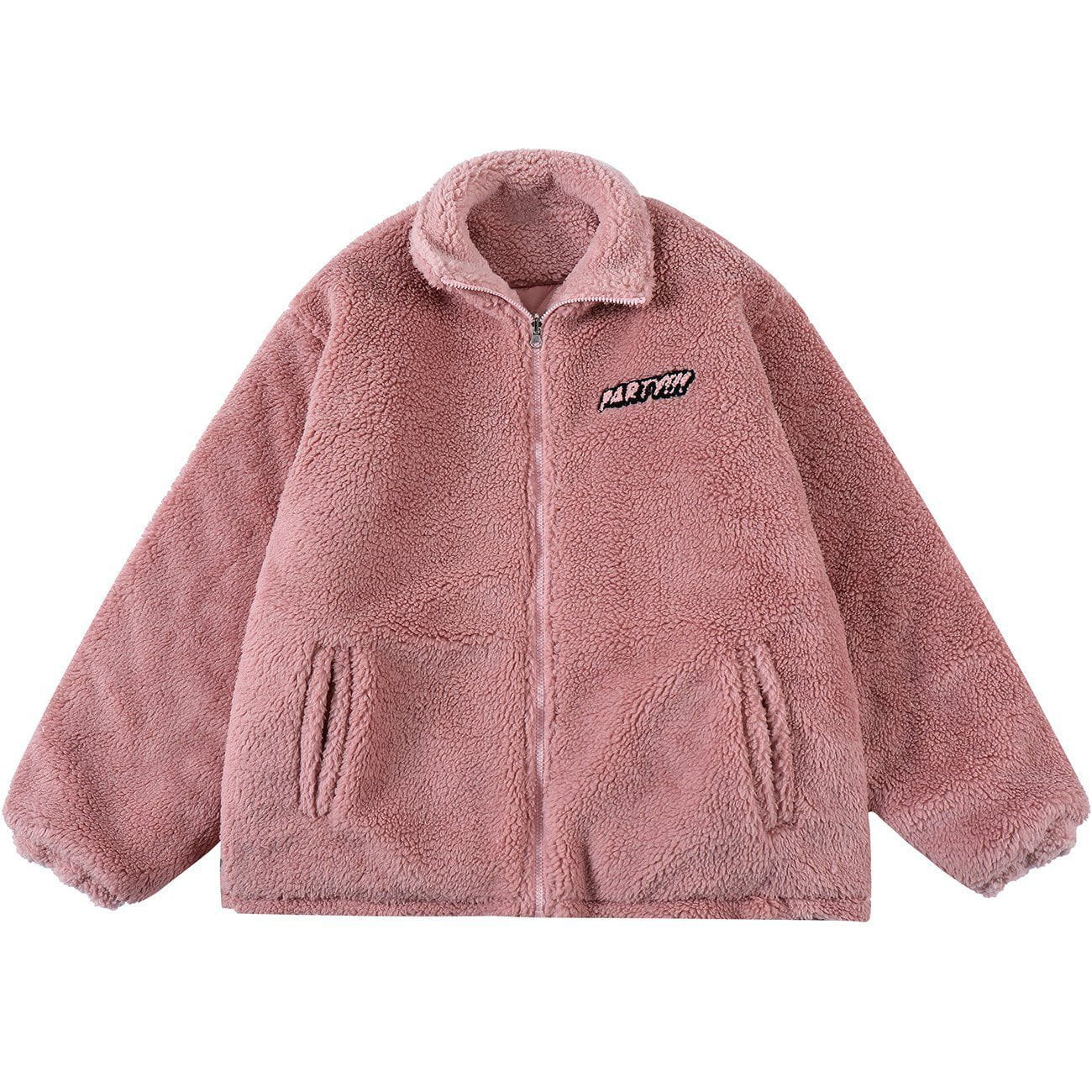 Sneakerland™ - Towel Embroidered Reversible Sherpa Winter Coat