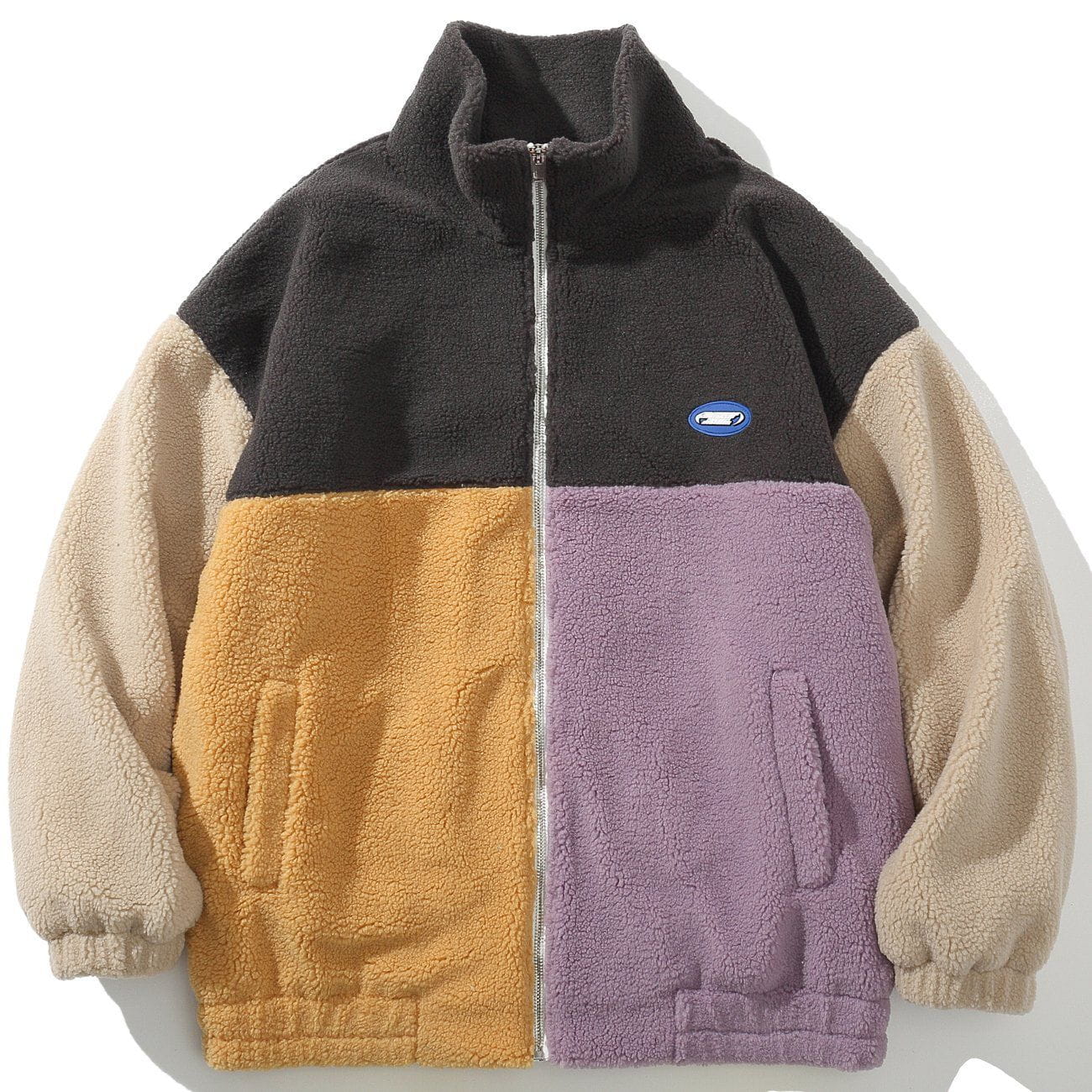 Sneakerland™ - Vintage Contrast Stitching Sherpa Coat