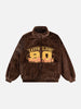 Sneakerland™ - Vintage Flame Embroidered Plush Winter Coat