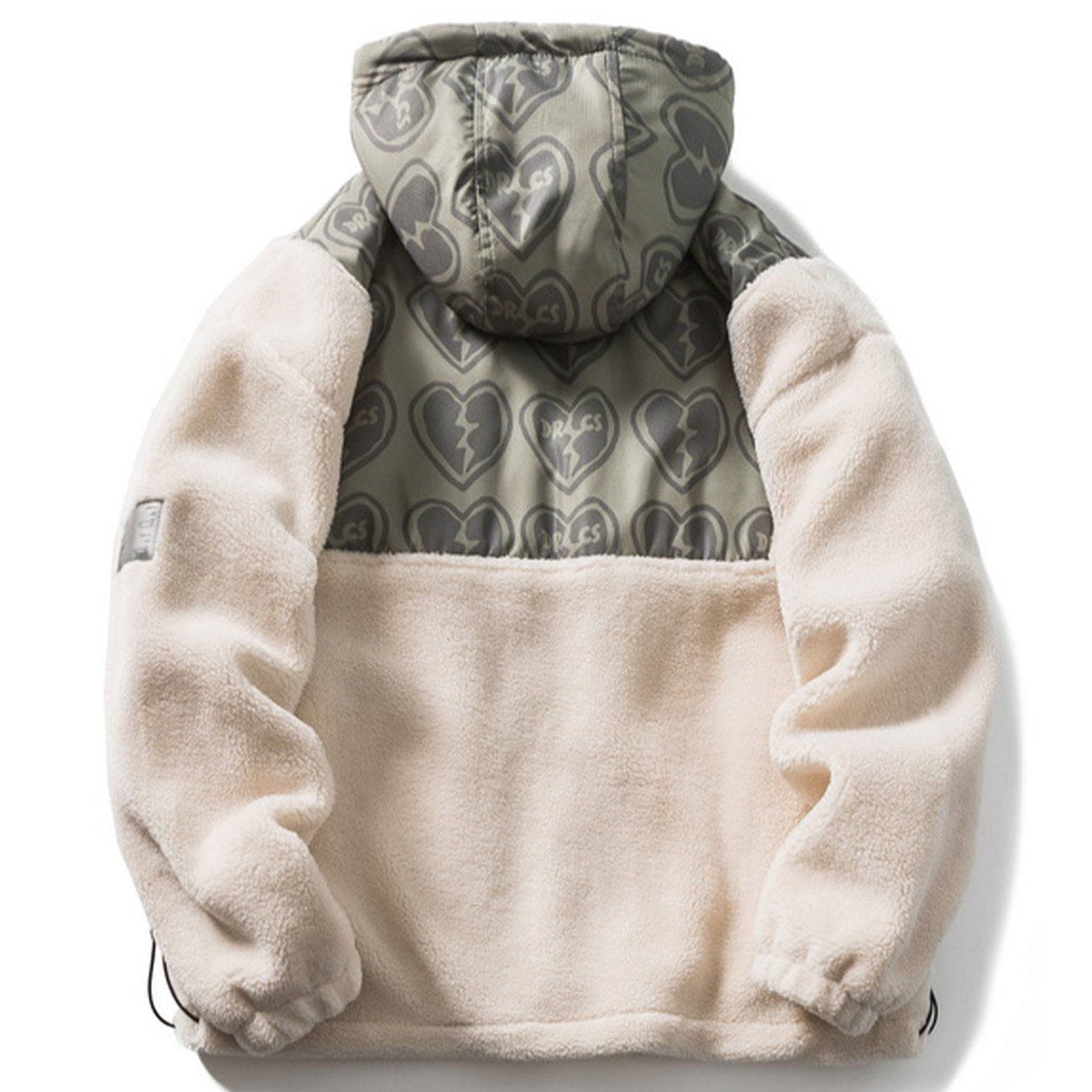 Sneakerland™ - Vintage Patchwork Love Hooded Sherpa Coat