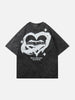 Load image into Gallery viewer, Sneakerland™ - Vintage Washed Irregular Heart Print Tee