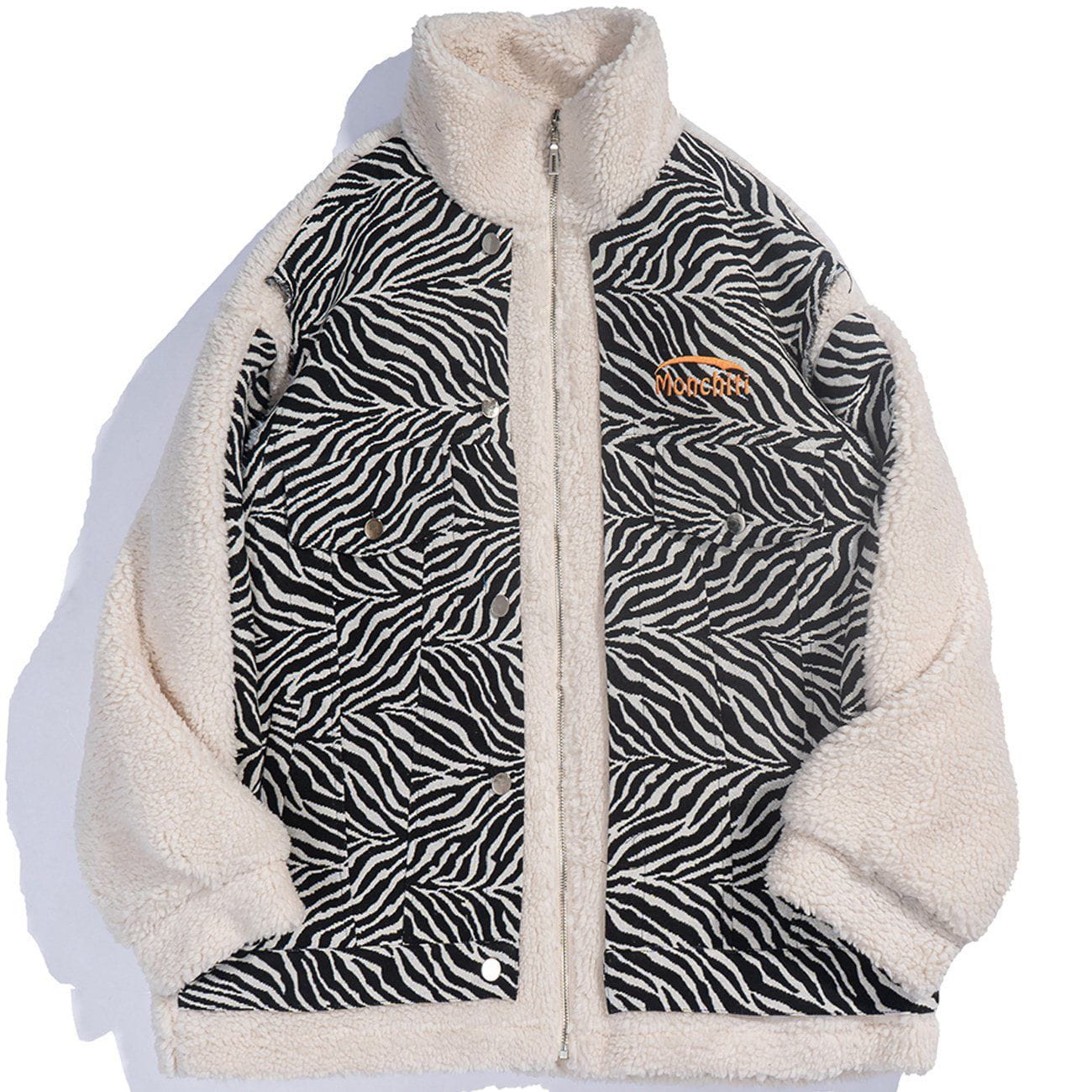 Sneakerland™ - Zebra Pattern Stitching Sherpa Winter Coat