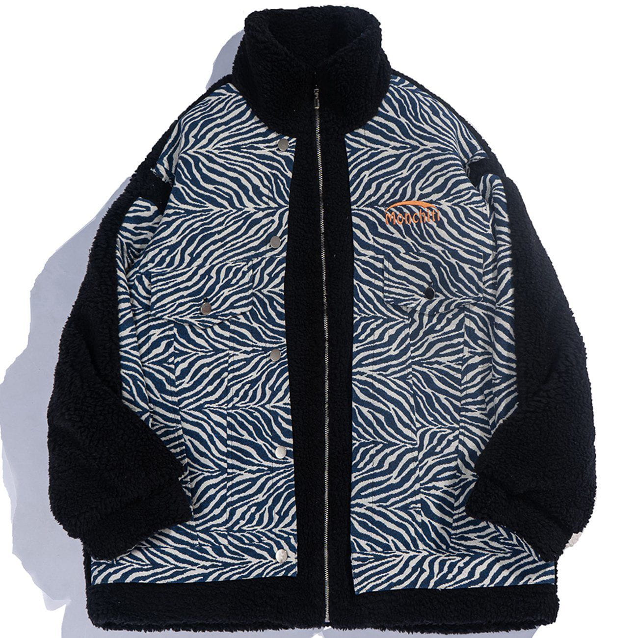 Sneakerland™ - Zebra Pattern Stitching Sherpa Winter Coat
