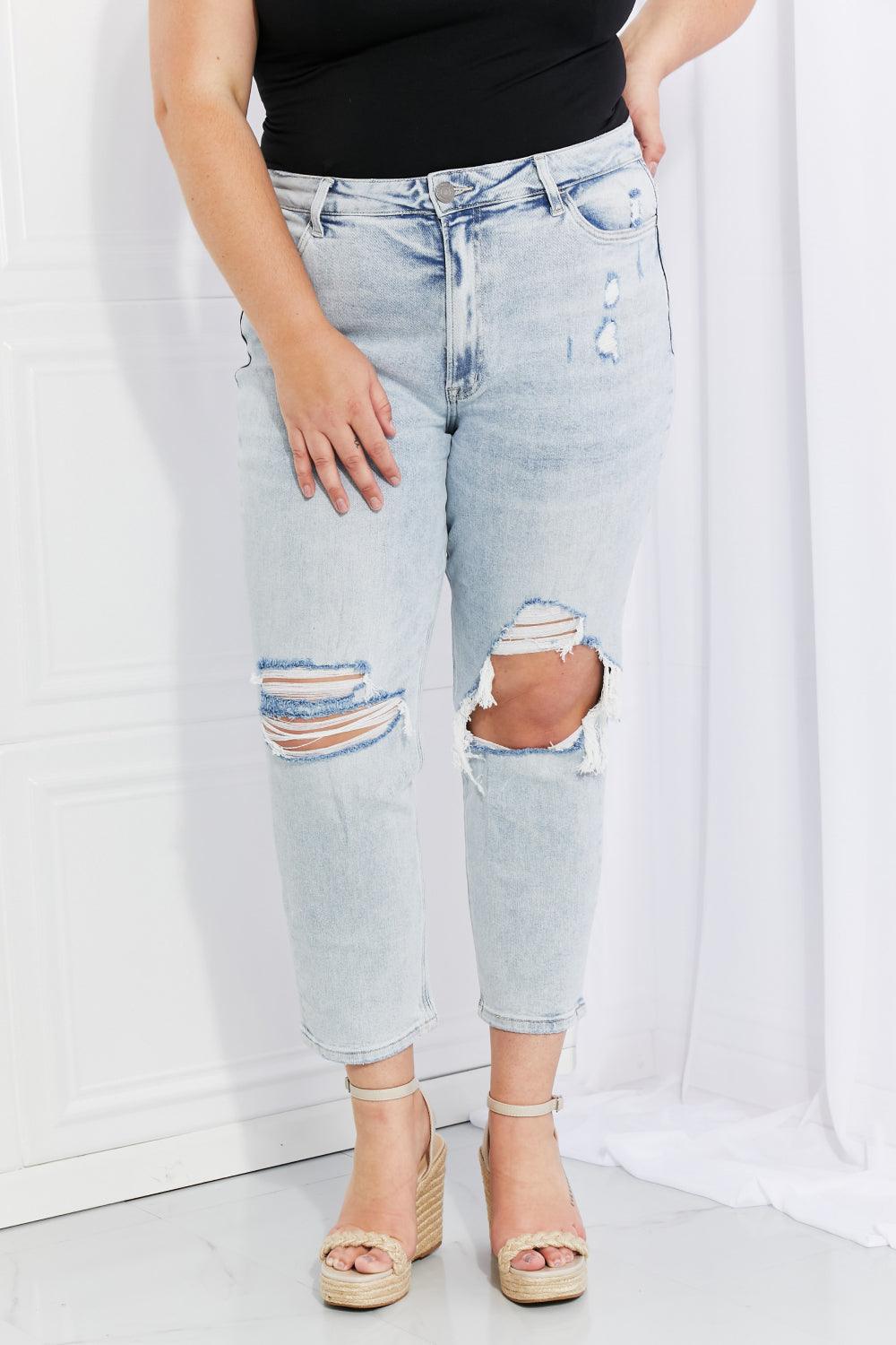 Vervet by Flying Monkey Stand Out Full Size Distressed Cropped Jeans - sneakerlandnet