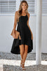 Load image into Gallery viewer, Sleeveless Boat Neck Solid Fit Ruffle Dress