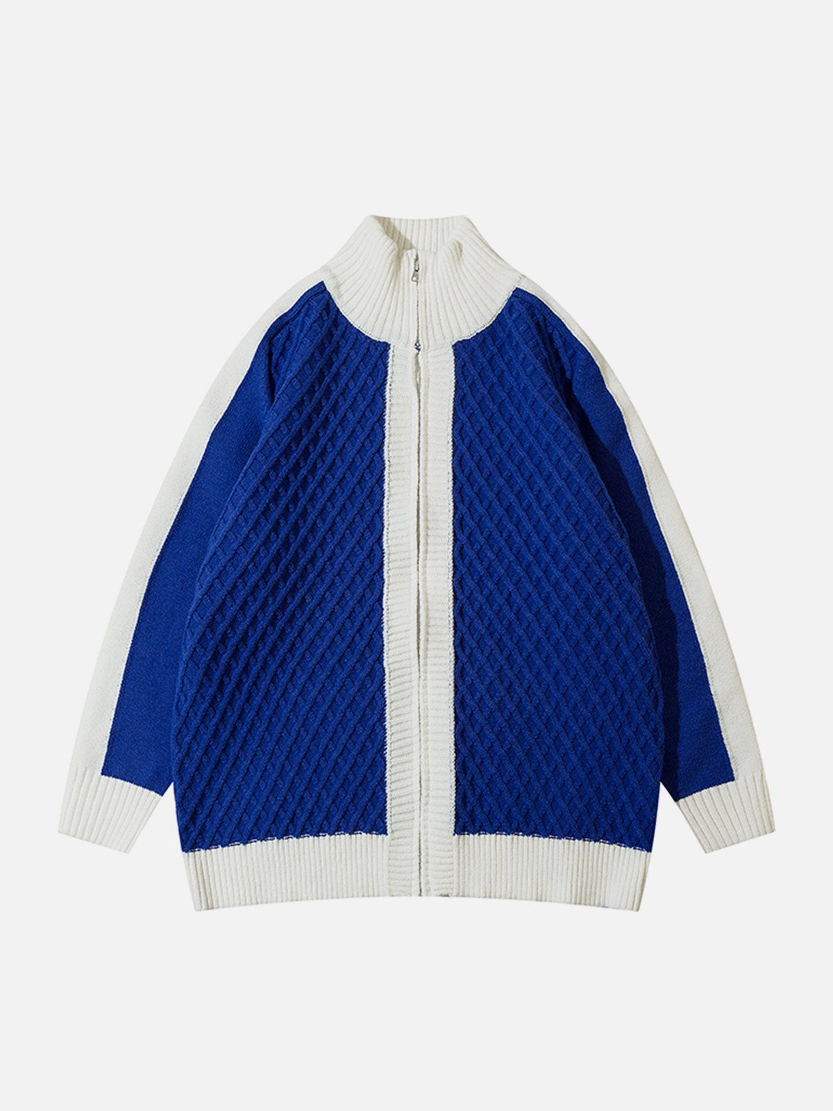 Sneakerland® - Clashing Color Patchwork Cardigan