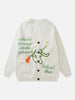 Sneakerland® - Flower Embroidery Graphic Cardigan