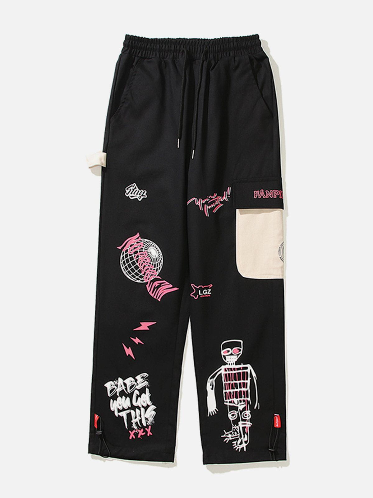 Sneakerland® - Graffiti Foam Print Cargo Pants