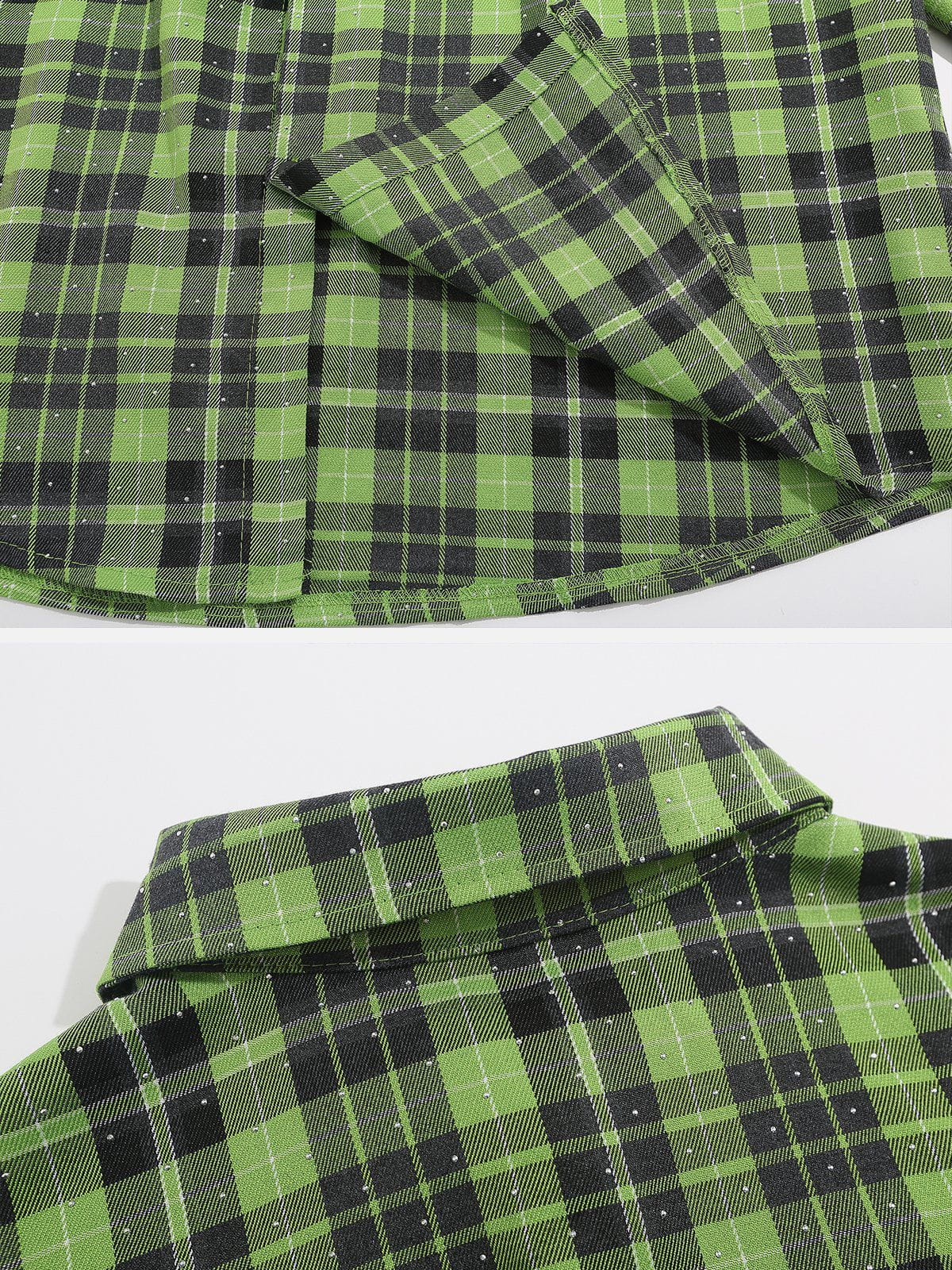 Sneakerland® - PLAID Contrasting Colors Shacket