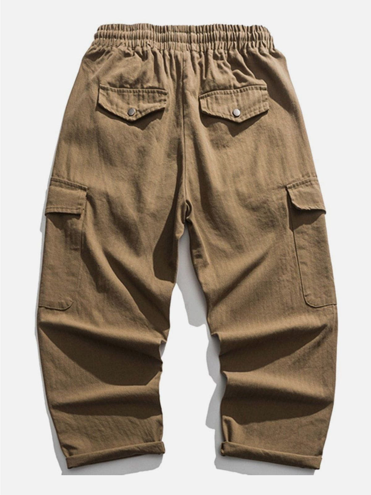 Sneakerland® - Solid Color Multiple Pockets Cargo Pants
