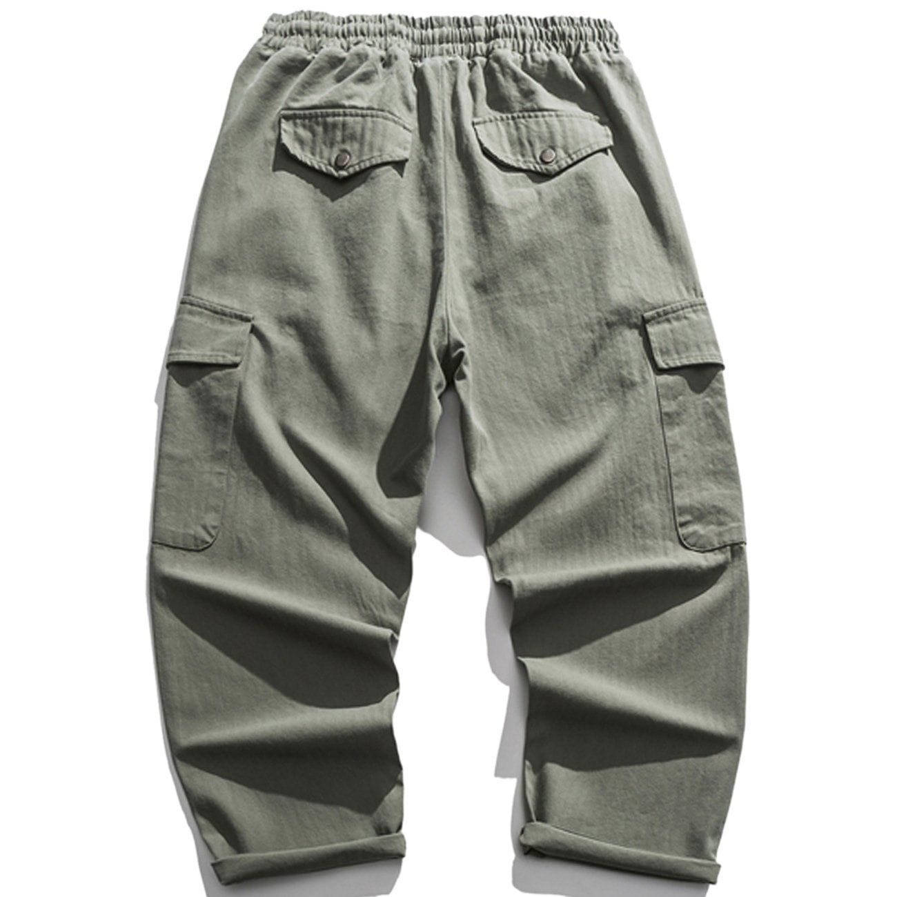 Sneakerland® - Solid Color Multiple Pockets Cargo Pants