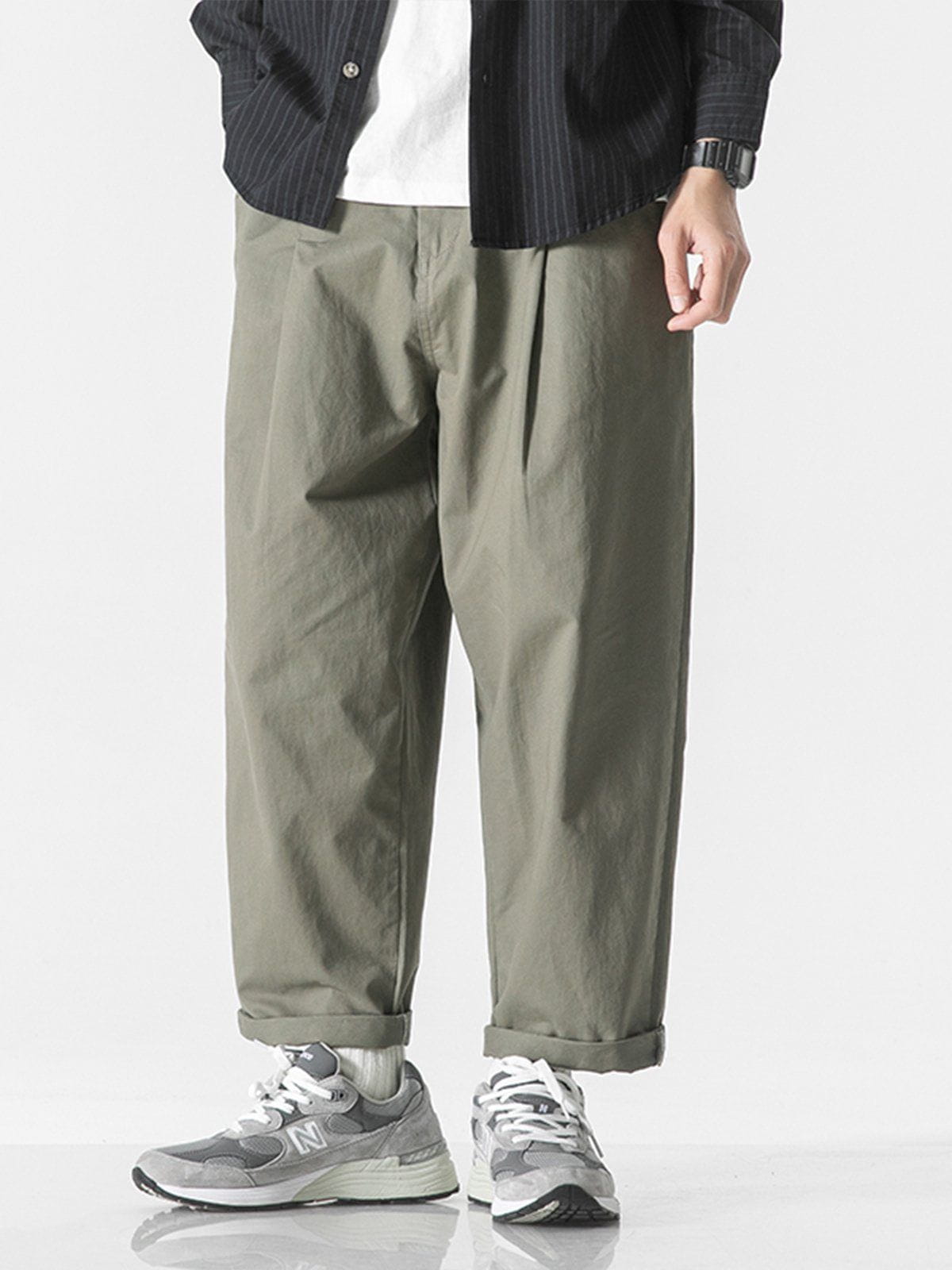 Sneakerland® - Solid Color Twill Cargo Pants