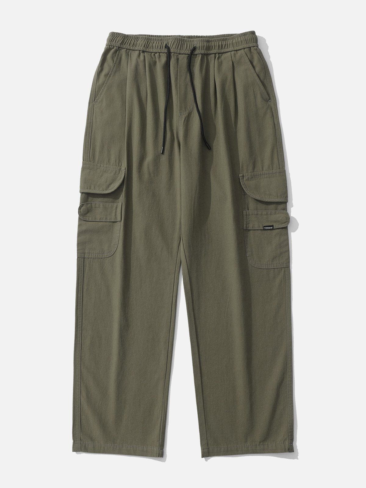 Sneakerland® - Solid Large Multi-Pocket Cargo Pants
